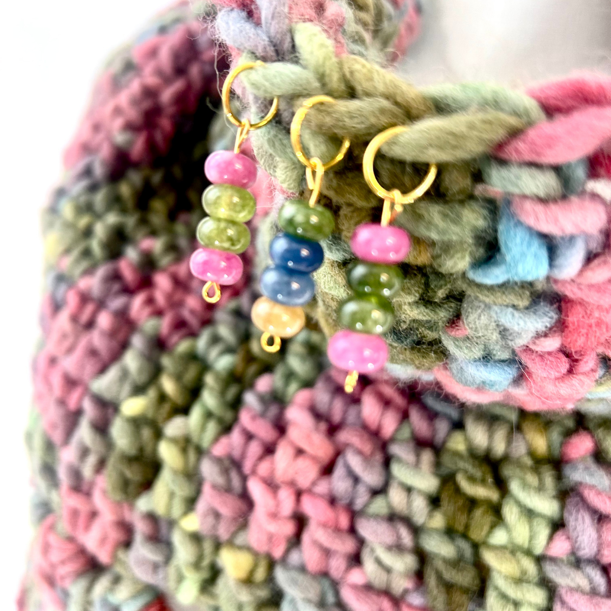 Poncho multicolor dettaglio cristalli